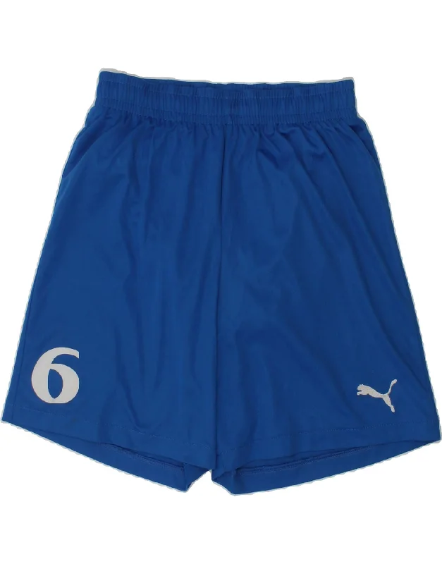 PUMA Boys Graphic Sport Shorts 11-12 Years Blue Polyester