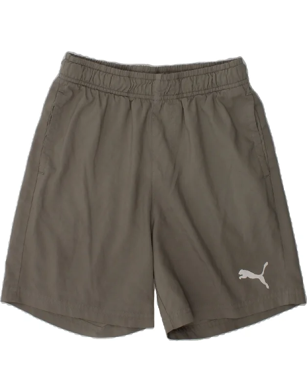 PUMA Boys Graphic Sport Shorts 11-12 Years Grey Polyester