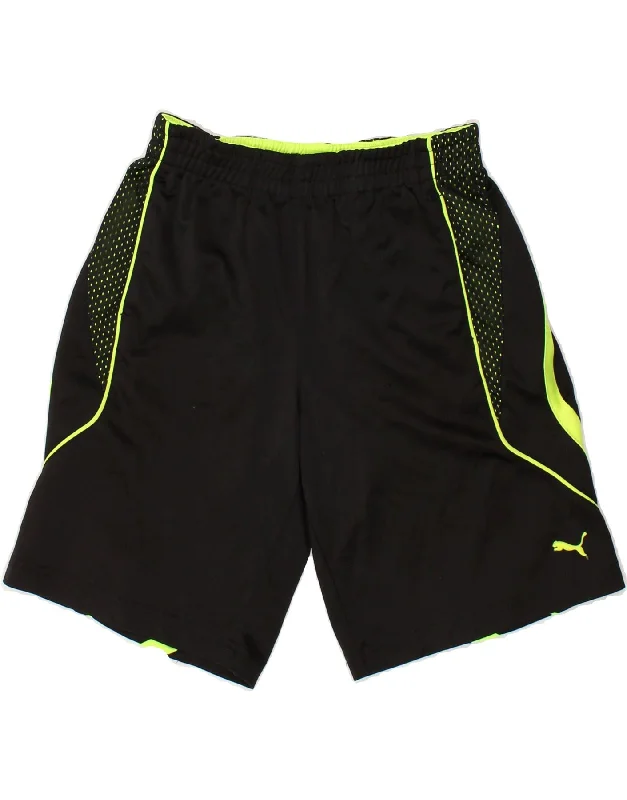 PUMA Boys Graphic Sport Shorts 7-8 Years Small  Black Striped Polyester