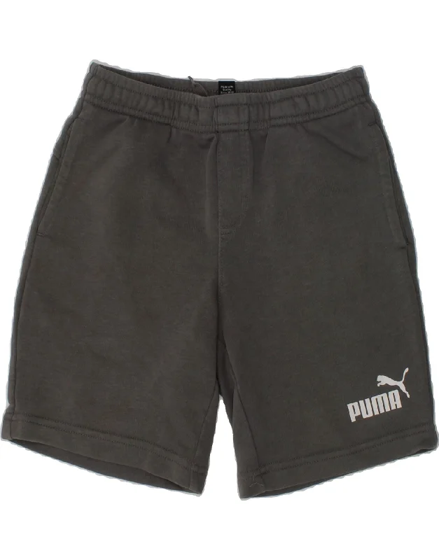 PUMA Boys Sport Shorts 7-8 Years Grey Cotton