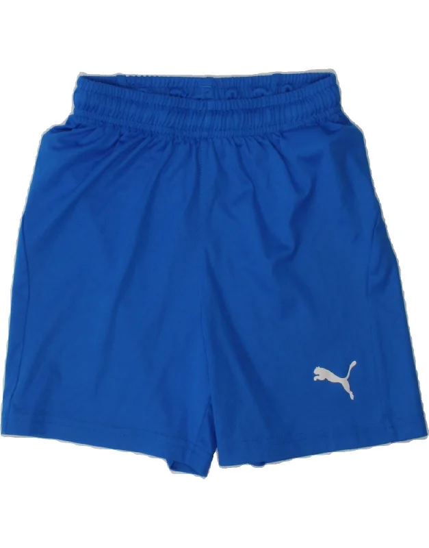 PUMA Boys Sport Shorts 9-10 Years Blue Polyester