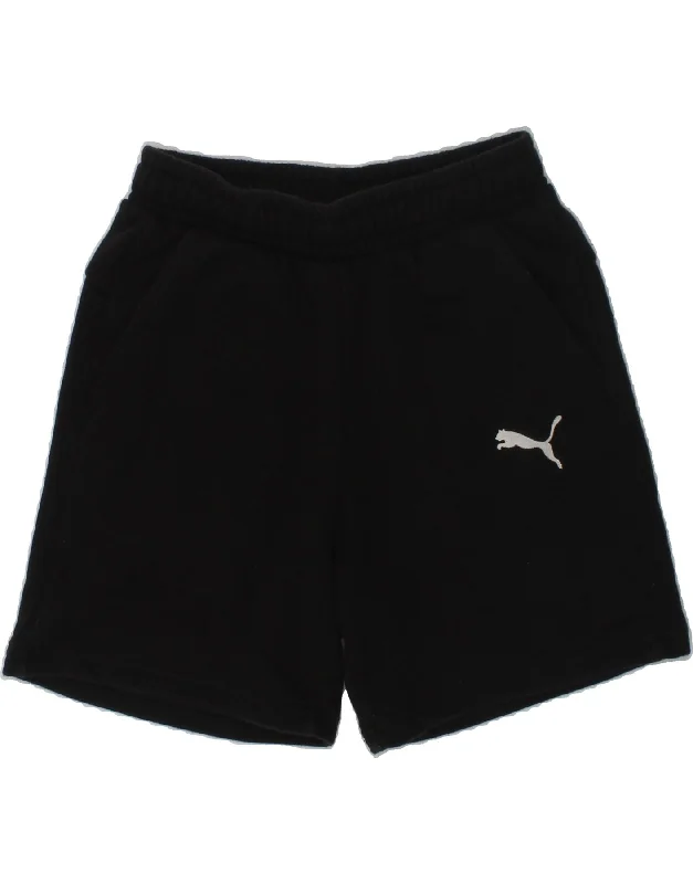 PUMA Girls Sport Shorts 9-10 Years Black Cotton