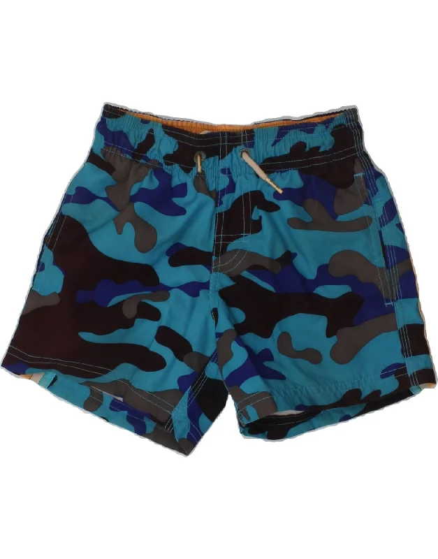 SUNDEK Boys Swimming Shorts 5-6 Years Blue Camouflage