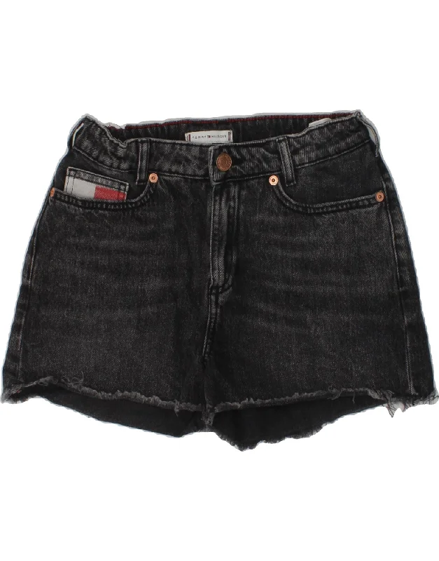 TOMMY HILFIGER Girls Denim Shorts 13-14 Years W26 Grey Cotton