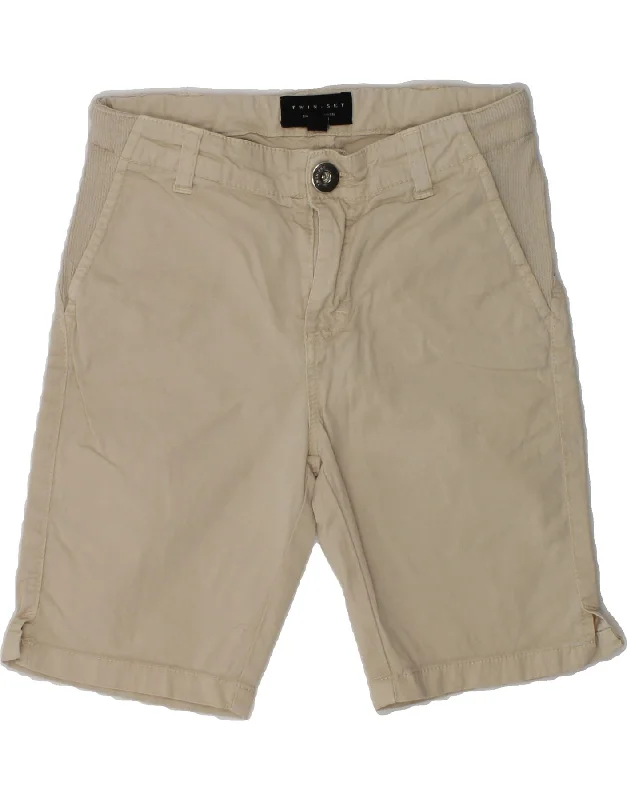 TWIN-SET Girls Chino Shorts 5-6 Years W22  Beige Cotton