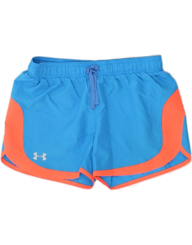 UNDER ARMOUR Boys Graphic Sport Shorts 13-14 Years XL Blue Colourblock