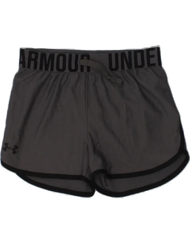 UNDER ARMOUR Boys Graphic Sport Shorts 9-10 Years Medium Grey