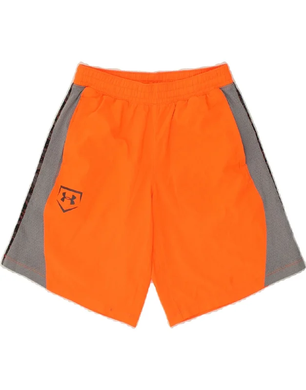 UNDER ARMOUR Boys Graphic Sport Shorts 9-10 Years Medium Orange