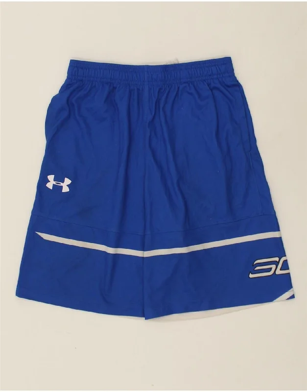 UNDER ARMOUR Boys Heat Gear Graphic Sport Shorts 13-14 Years XL Blue