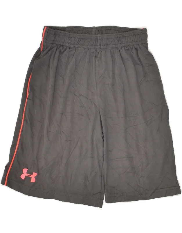 UNDER ARMOUR Girls Graphic Sport Shorts 7-8 Years Small Grey Polyester