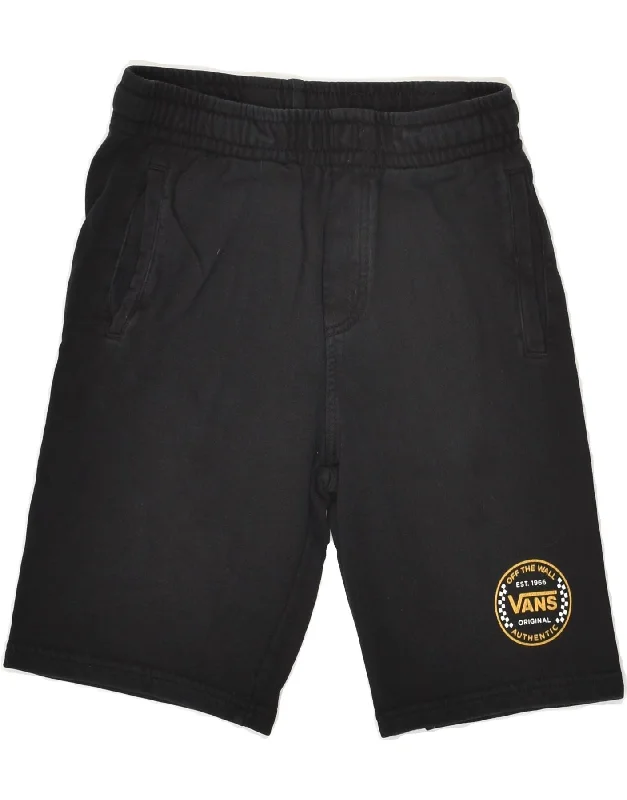 VANS Boys Graphic Sport Shorts 7-8 Years Medium Black Cotton